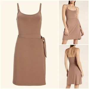 Express Soft Summer Wrap Mini Dress Color Taupe Large NWT